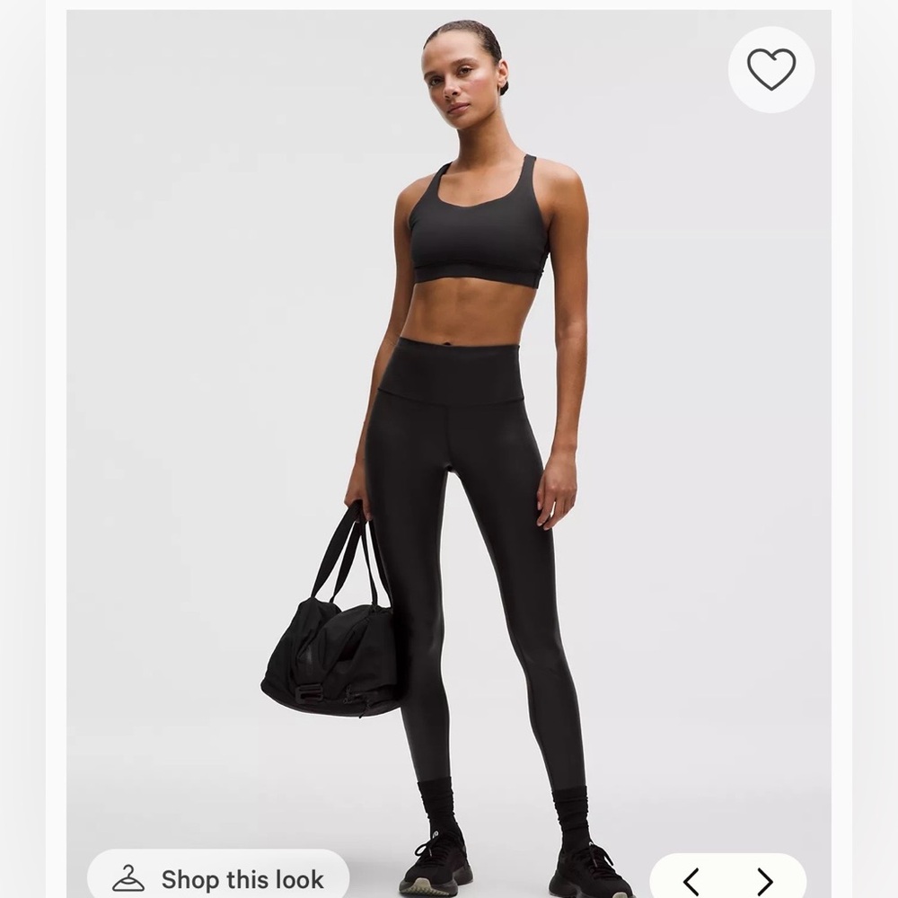 “Lululemon””Wunder Train Hi-Rise Leggings” SZ 4. Like New. FOIL SHIMMER BLACK